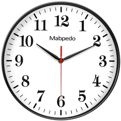Analoge Wandklok 25 cm, schwarz, leise, mit Temperatur- und Feuchtigkeitsanzeige