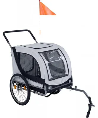 Obrázek produktu pro Cyklopřívěs pro psy 10167WHPW-VC, 159 x 70 x 109 cm, do 80 kg, bílo/šedý