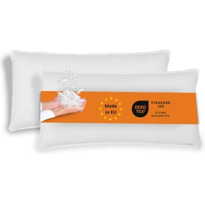 Produktbild von sleepling - 2er Set Kopfkissen, 40 x 80 cm, Federkissen, Daunenkissen, 100% Daunen & Federn, 60 Grad waschbar, 100% Baumwolle, weiß