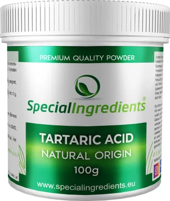Produktbild von Special Ingredients Weinsäure-Pulver 500 g - Emulgator, Füllstoff, Säuerungsmittel und Teigverbesserer, Vegan