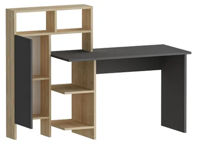 Produktbild von Cremella - Schreibtisch, 136x60x112h cm Anthrazit, 6 Regale