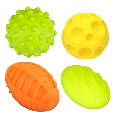 Produktbild von FANCY Hunde Bälle Set 4-teilig, Hundeball set- Ideal für Kleine und Mittelgroße Hunderassen, Hunde Apportierspielzeug und Outdoorspielzeug.
