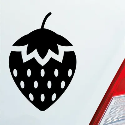 Produktbild von Auto Aufkleber Erdbeere Frucht Beere dominant sm Devot Domina 9,5x14 cm Schwarz Glanz Sticker Heckscheibenaufkleber