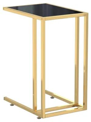 Produktbild von vidaXL Computer-Beistelltisch Schwarz 50x35x65 cm Hartglas