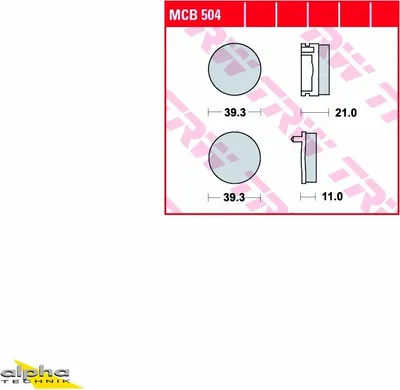 Produktbild von TRW Bremsbelagsatz MCB504 CB125T CB125T