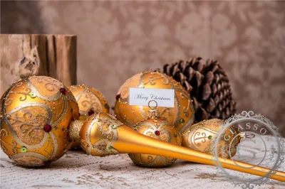 Produktbild von Weihnachtsspitze Dekor Gold