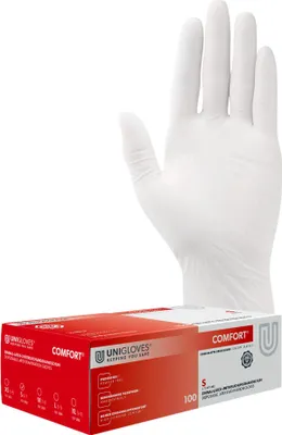 Produktbild von Unigloves Latexhandschuhe COMFORT Gr. 6-7 Small 100 Stück/Box
