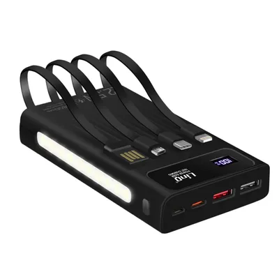 Immagine prodotto di 25.cavo Powerbank 4-in-1 da 800 mAh, USB 22,5W e USB-C 20W LinQ Nero