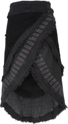 Produktbild von Goa Wickelrock, Tribal Lagenlook Rock, Boho Rock - Schwarz, Damen, Baumwolle, Röcke