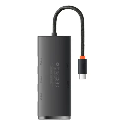 Produktbild von Baseus Lite Series HUB Adapter USB Typ C - 4x USB 3.0 25cm schwarz (WKQX030301)