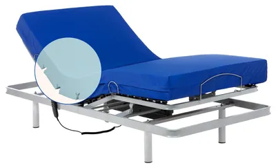 Scharnierbett 90x200 cm mit HR-Matratze, wasserdicht, elektrisch