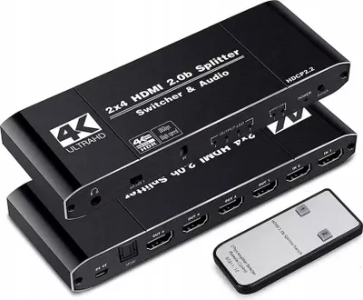 Image de Répartiteur HDMI 2.0 2x4 avec commutateur HDCP 2.2