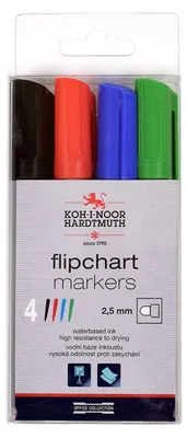 Produktbild von Flipchart- Marker mit einer  2,5 mm Rundspitze , im 4er Pack