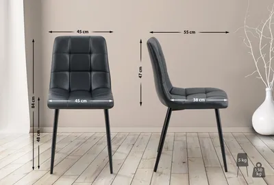 Produktbild von Esszimmerstuhl HLO-CP97 Kunstleder schwarz