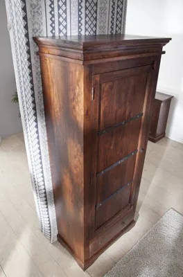 Produktbild von MASSIVMOEBEL24 Schrank Akazie 80x40x193 nougat lackiert OXFORD #900