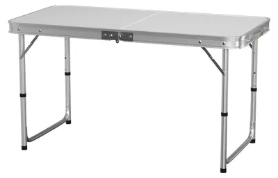 Produktbild von Klappbarer Campingtisch aus Aluminium - Falttisch für Outdoor & Balkon - 120x60x70 cm - Leichtgewicht - Rechteckig für 4 Personen - Weiß