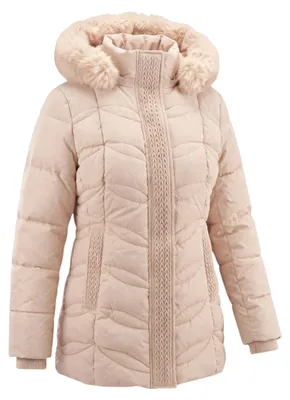 Produktbild von Winterjacke Damen Steppjacke Teddyfell Outdoorjacke Gr. 40-50 abnehmbare Kapuze