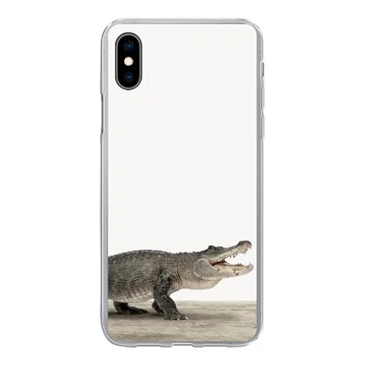 Produktbild von MuchoWow® Handyhülle Schutzhülle Hülle für iPhone Xs Kinder - Krokodil - Junge - Kinder - Mädchen Silikon Softcase Handy Hülle - Handytasche