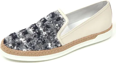 Produktbild von D0498 Sneaker TOD'S scarpa avorio/argento paillettes slip on Schuh Frau