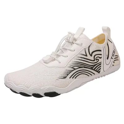 Produktbild von Damen Herren SchnellTrocknend Wasserschuhe Zehenschuhe Aquaschuhe, Weiß Gr. 40