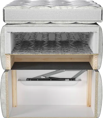 Obrázek produktu pro Boxspringová postel 180x200 CANDICE - béžová + topper