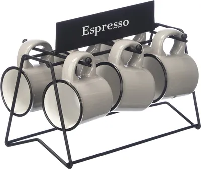 Obrázek produktu pro Šálky na espresso, 6 kusů, 100 ml, šedé