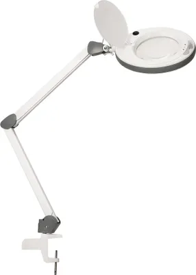 Produktbild von Lumeno LED Lupenleuchte Serie 851X mit 152mm Echtglaslinse, dimmbar, Grau, Größe: 3 Dioptrien