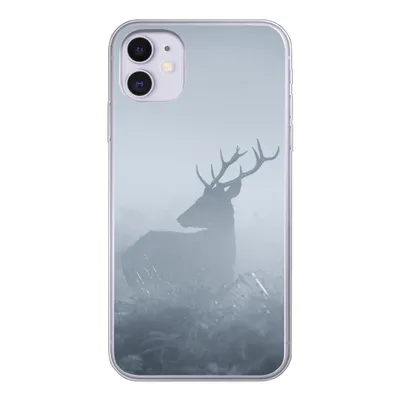 Produktbild von MuchoWow® Handyhülle Schutzhülle Hülle für iPhone 11 Hirsche - Nebel - Wald Silikon Softcase Handy Hülle - Handytasche