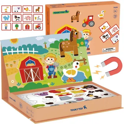 Zdjęcie produktu dla TOOKY TOY Układanka Magnetyczna Farma Puzzle