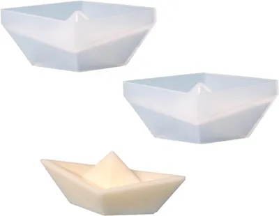Imagen del producto de Juego de 2 moldes de silicona, forma de bota origami en 3D, 30x86 mm, para velas y jabones