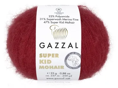 Produktbild von Wolle Gazzal Super Kid Mohair 64416 rot - Stricken & Häkeln