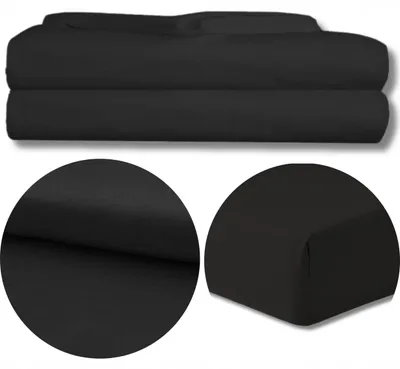 Produktbild von Bettlaken - Spannbettlaken - Mikrofibra - Schwarz - 120g/m2 - 160x200 cm - Hochwertiges