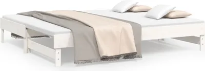 Obrázok produktu pre vidaXL Rozkladacia posteľ biela 2x(100x200) cm Masívne borovicové drevo