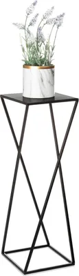 Produktbild von HowHomely Modern Pflanzenständer, Blumenhocker aus Metall Schwarz 70 cm Höhe - Blumenständer für das Haus