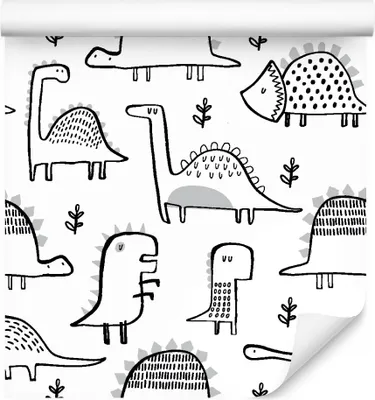 Produktbild von 10m VLIES TAPETE Rolle Kinderzimmer Tiere Dinosaurier Gemalt Natur XXL