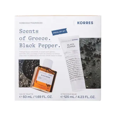 Zdjęcie produktu dla Korres Black Pepper woda toaletowa 50 ml + balsam po goleniu Black Pepper 125 ml