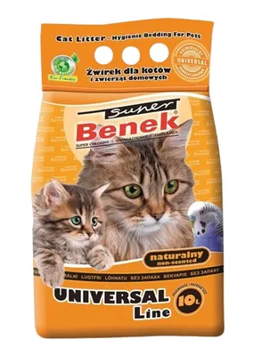 Zdjęcie produktu dla Super Benek Uniwersalny Naturalny 10L - zbrylający, naturalny żwirek bentonitowy dla kotów do kuwety o naturalnym zapachu