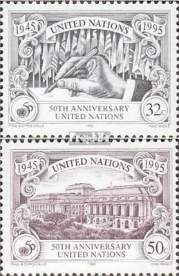 Produktbild von Briefmarken UNO - New York 1995 Mi 687A-688A (kompl.Ausg.) FDC 50 Jahre UNO