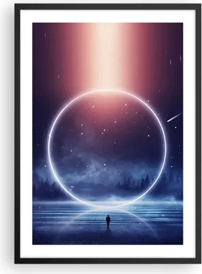 Produktbild von Gerahmtes Poster - Schwarzer Rahmen - Fantasie Ring Kosmos - 50x70 cm - Wand Bild - Wanddeko - Wandbilder - Kunstposter - Wandposter - Bilderrahmen - Bilder - Kunstdruck - P2BPA50x70-4664