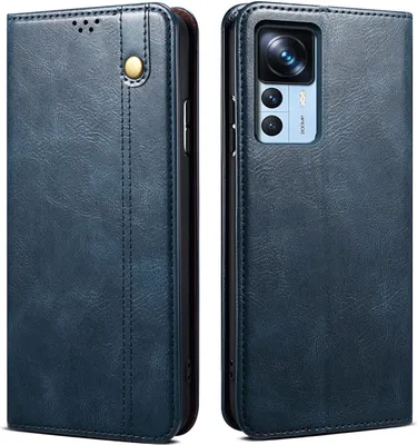 Produktbild von Xiaomi 12T Pro Hülle, Leder Flip Brieftasche Schutzhülle mit Standfunktion für Xiaomi 12T / 12T Pro / Redmi K50 Ultra Blau