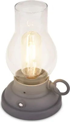 Zdjęcie produktu dla Briloner Kanea LED lampa stołowa bezprzewodowa IP44, ściemniana, dotykowa, akumulator, bryzgoszczelna, antracyt, Ø10,5 x 17,5 cm