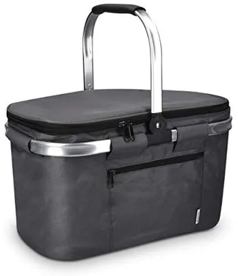 Produktbild von PromoHome® isolierte Picknicktasche 27 Liter – faltbare Kühltasche mit Griff, Grau, für Picknick & Camping