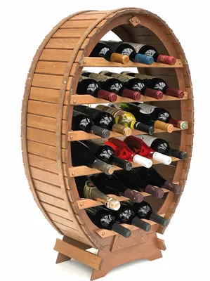 Produktbild von DanDiBo Weinregal Holz Stehend Weinfass 24 Flaschen Braun Flaschenregal Flaschenhalter Fass