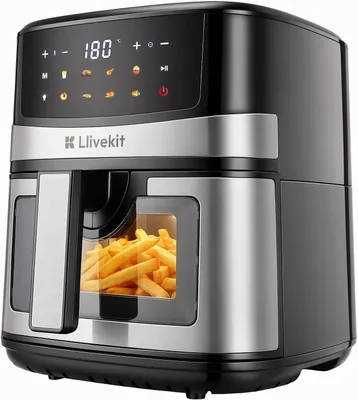 Produktbild von 7L Heißluftfritteuse XXL mit Farb-Touchscreen, Airfryer 360° Heißluft Zirkulation-Upgrade