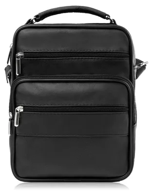 Produktbild von Herren Leder Umhängetasche schwarz Herren Arbeitstasche Abruzzo ABR-18