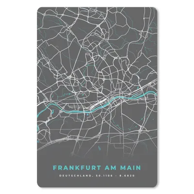 Produktbild von MuchoWow® Mauspad Mousepad Stadtplan - Deutschland - Blau - Frankfurt am Main - Karte 18x27 cm - Mousepads - Maus Mat - Pad - Mausunterlage