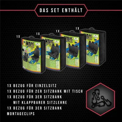 Produktbild von Sitzbezüge für KIA K2700 (04-) 9 Sitze SET Autositzbezüge Schonbezüge