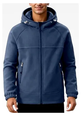 Produktbild von Fleecejacke für Herren mit Kapuze, gefütterte Sweatjacke für den Winter