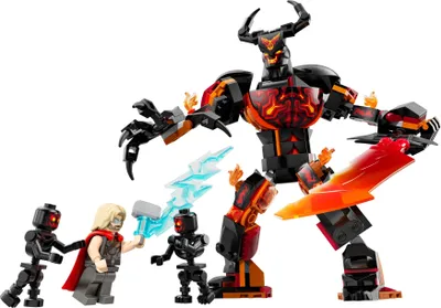 Produktbild von LEGO Marvel Thor vs. Surtur Baufigur, Action-Spielset mit Superhelden-Baufigur und 3 Minifiguren, Geschenk für Jungen und Mädchen ab 8 Jahren 76289