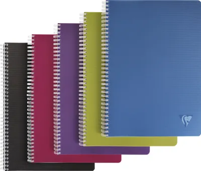 Produktbild von Clairefontaine 5x Spiralheft A4 50 Blatt 90g kariert Linicolor sortiert 329126C